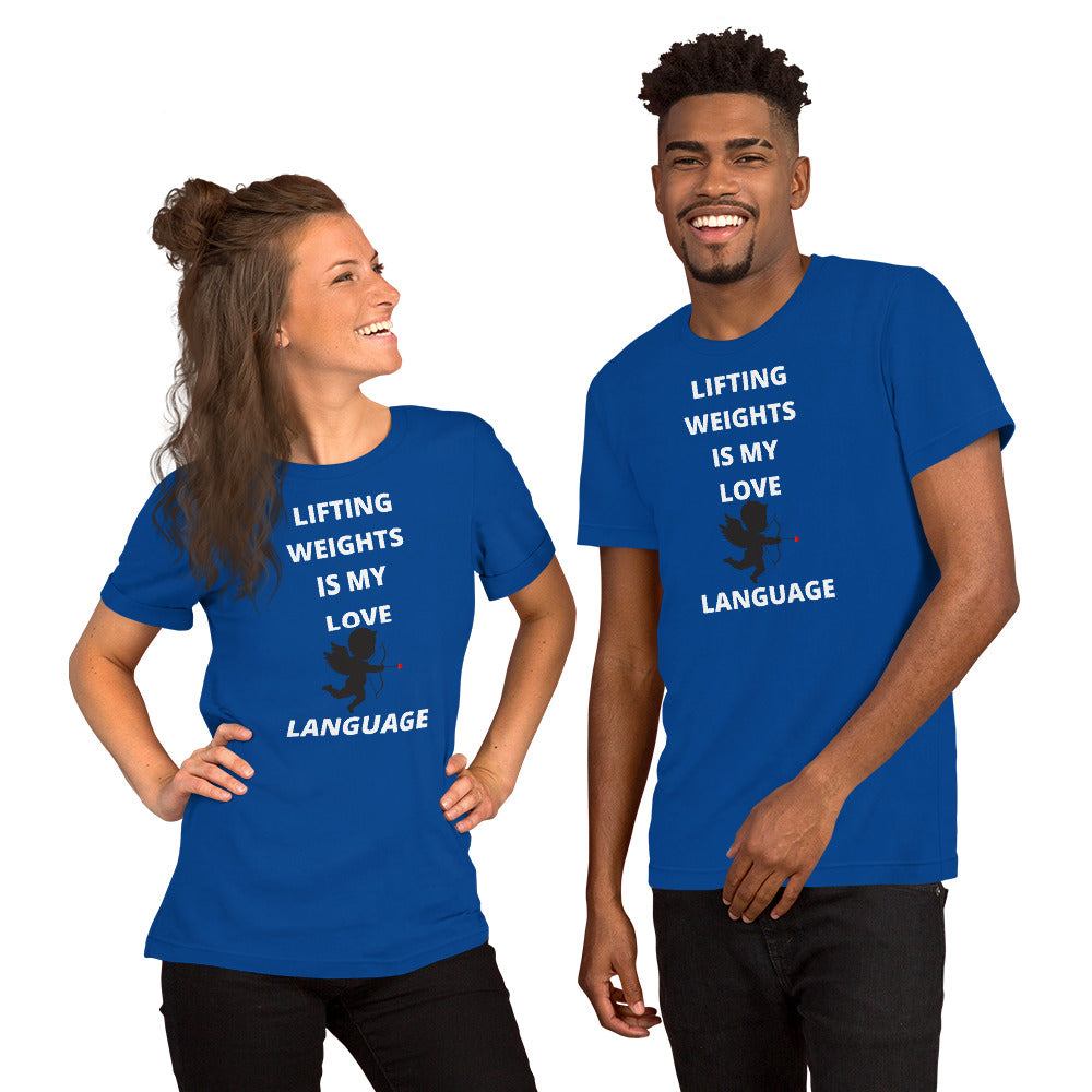 Lifting weights love language Gym Short-Sleeve Unisex T-Shirt