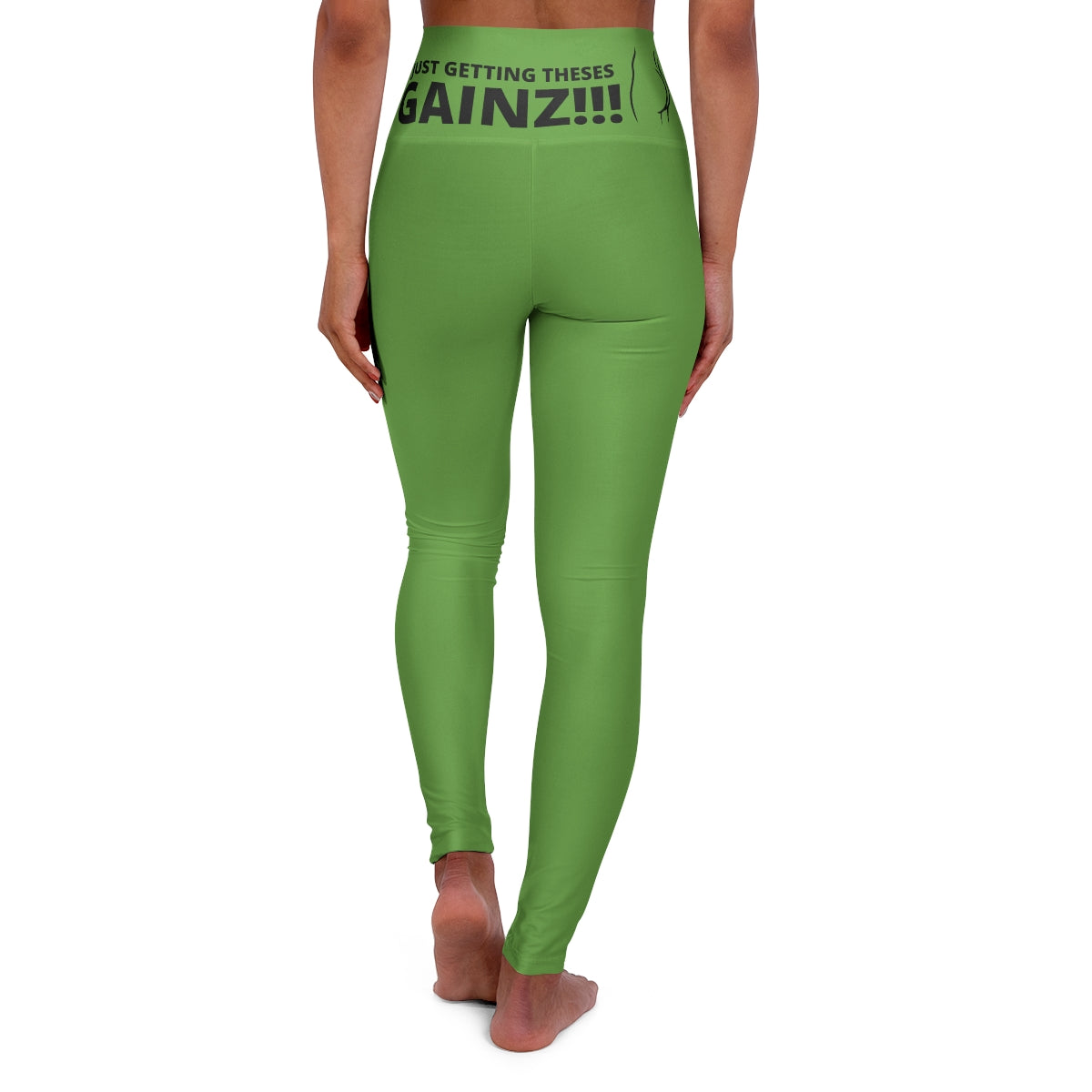 Green High Waisted Yoga Leggings