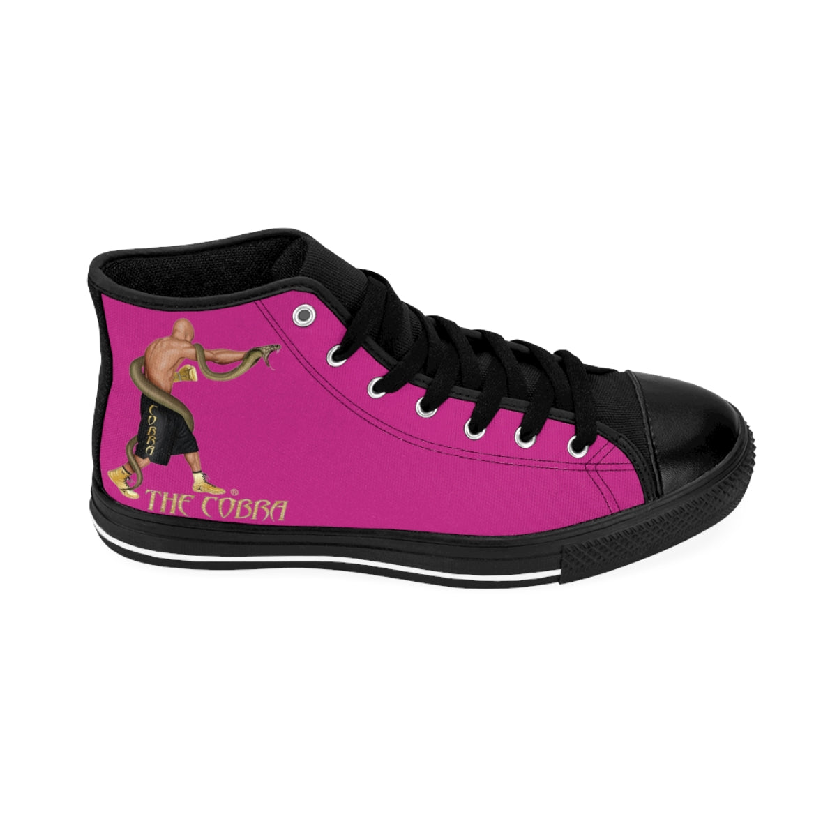 Pink Women's High-top Sneakers Logos Only