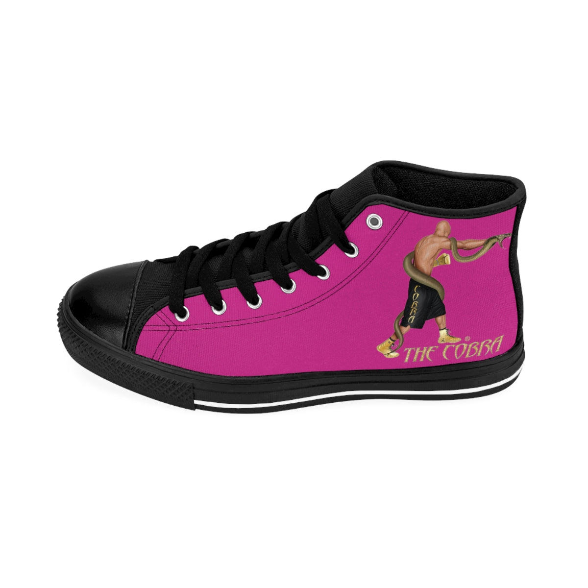 Pink Women's High-top Sneakers Logos Only