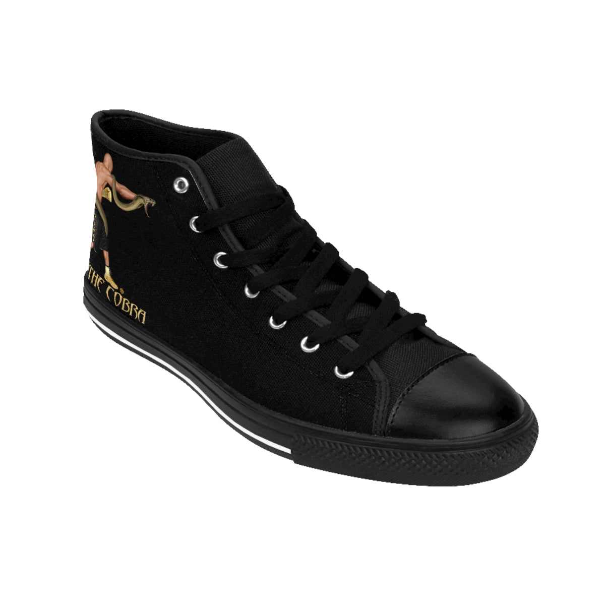 Black Women's High-top Sneakers Logos Only