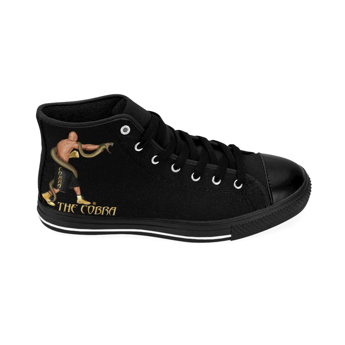 Black Women's High-top Sneakers Logos Only