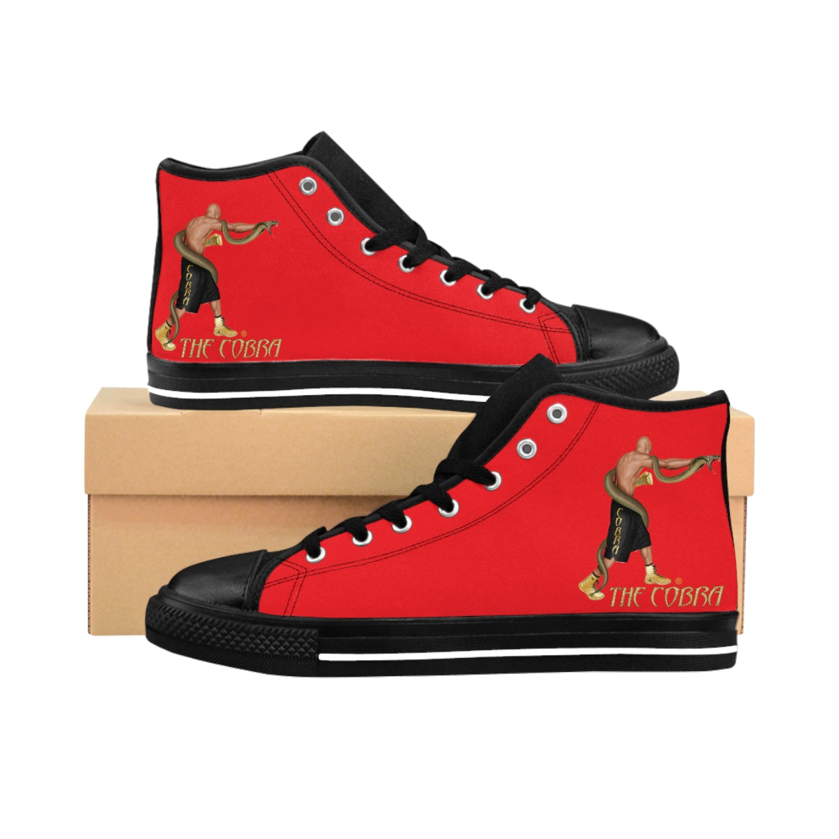 Red Women's High-top Sneakers (logo only)