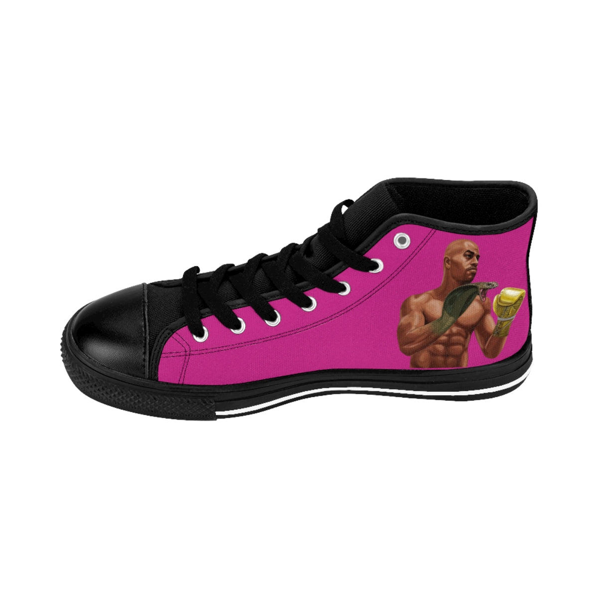 Pink Women's High-top Sneakers Logos Only