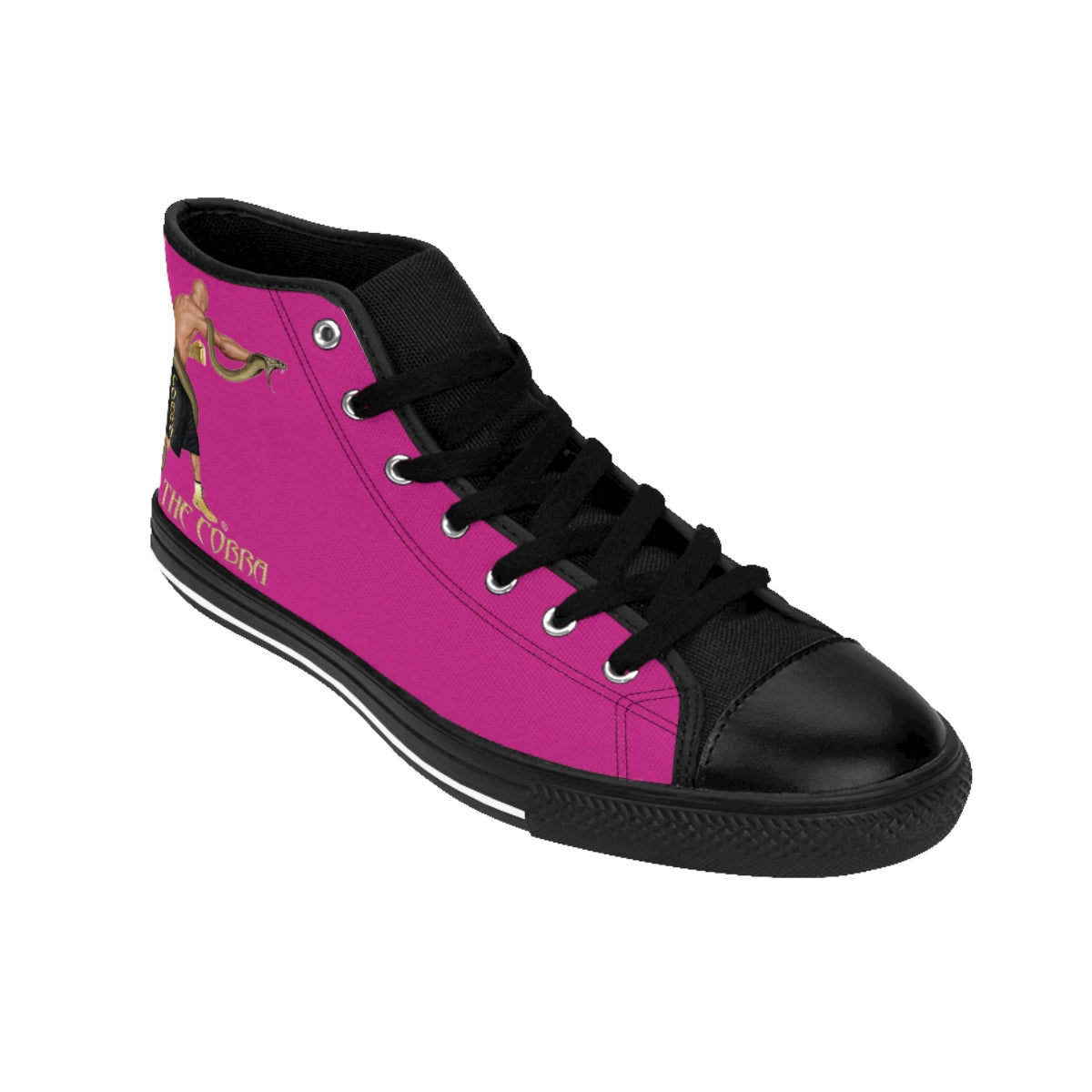 Pink Women's High-top Sneakers Logos Only