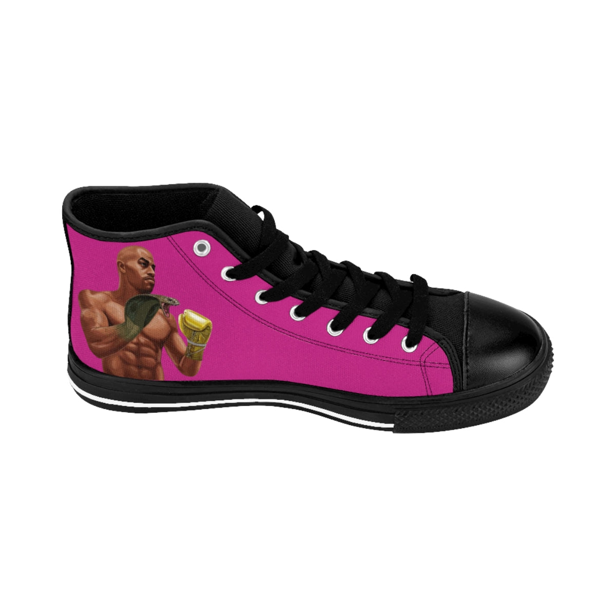 Pink Women's High-top Sneakers Logos Only