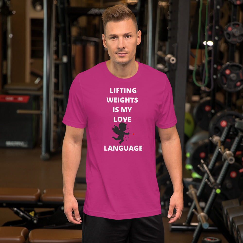 Lifting weights love language Gym Short-Sleeve Unisex T-Shirt