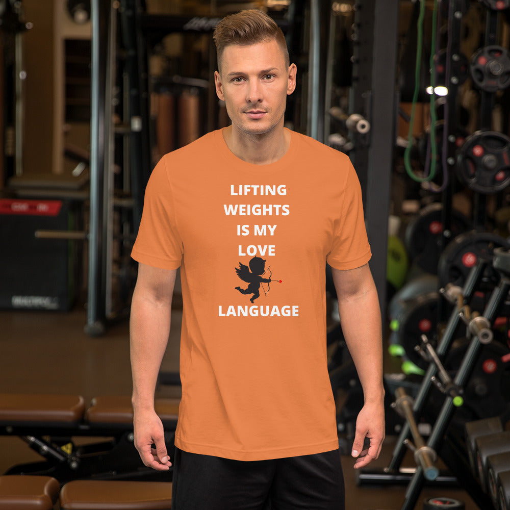 Lifting weights love language Gym Short-Sleeve Unisex T-Shirt
