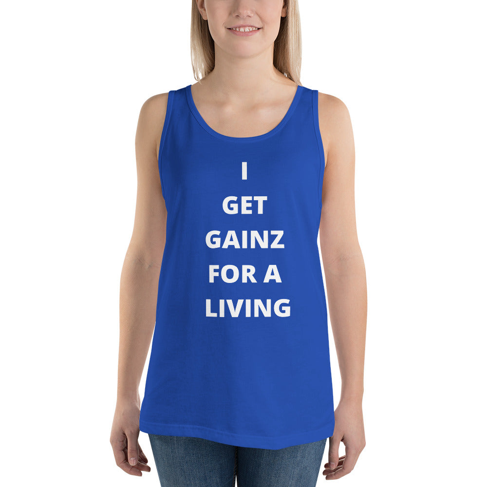 Gainz for a living Unisex Tank Top